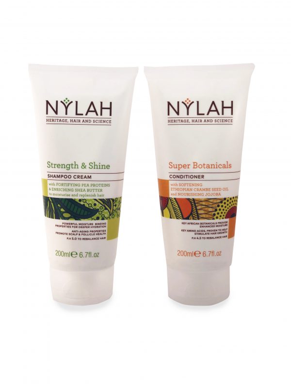 Nylah Naturals Strength and Shine Shampoo Cream and Super Botanical’s Conditioner Wash Duo